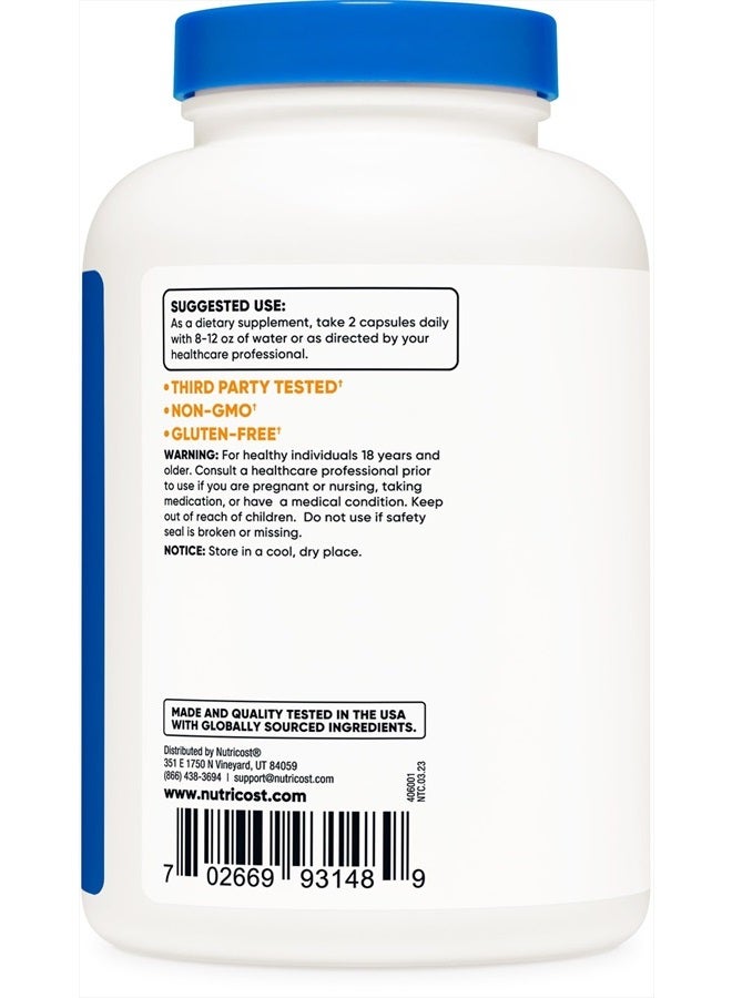 Nutricost بذور الحلبة 1350 ملغ، 240 كبسولة - خالية من الغلوتين، غير معدلة وراثيًا، 675 ملغ لكل كبسولة - Image 4