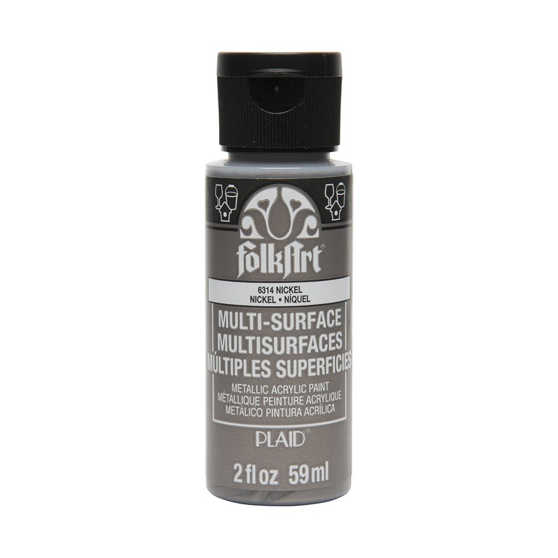 FolkArt MultiSurface Metallic Paint in Assorted Colors 2 oz Metallic Nickel