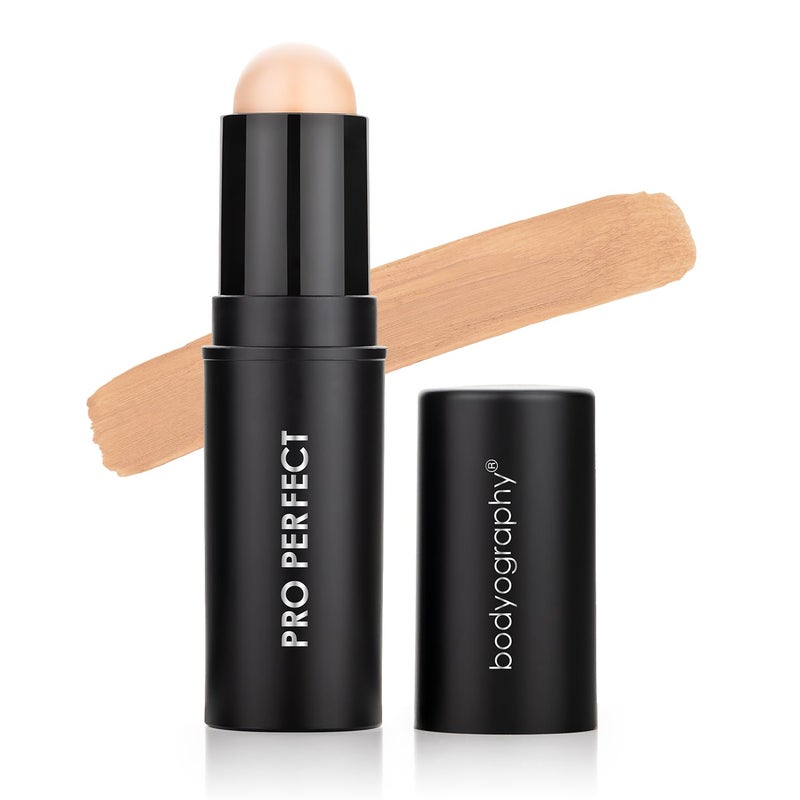 Bodyography Pro Perfect Foundation Stick DemiMatte Finish with A Natural Look Enhancer for Concealing Highlighting and Contouring Vitamin C E Sand