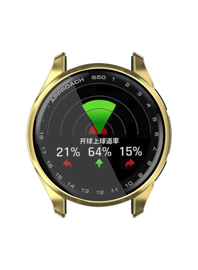 BURAQ For Garmin Approach S50 Electroplated TPU Full Coverage Watch Protective Case(Gold) - Image 4