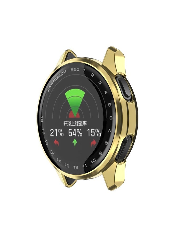 BURAQ For Garmin Approach S50 Electroplated TPU Full Coverage Watch Protective Case(Gold) - Image 2