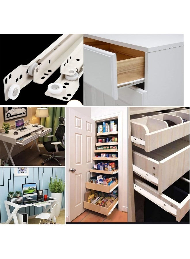 Royal Apex Cabinet Rails Drawer Track Slides For Computer Table Clothing Cabinets With Wheels White Color 14 Inch - Image 3