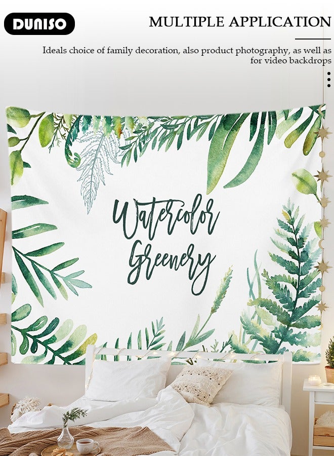 DUNISO Green Leaf Tapestry, Plants Leaves Wall Hanging, Green Plants Wall Cover, Natural Landscape Wall Tapestry, Foldable Background Cloth,  Wall Art Decor, Daily Decorative Tapestry For Bedroom Living Room Dorm  - Image 3