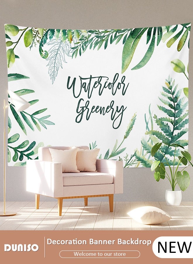 DUNISO Green Leaf Tapestry, Plants Leaves Wall Hanging, Green Plants Wall Cover, Natural Landscape Wall Tapestry, Foldable Background Cloth,  Wall Art Decor, Daily Decorative Tapestry For Bedroom Living Room Dorm  - Image 1