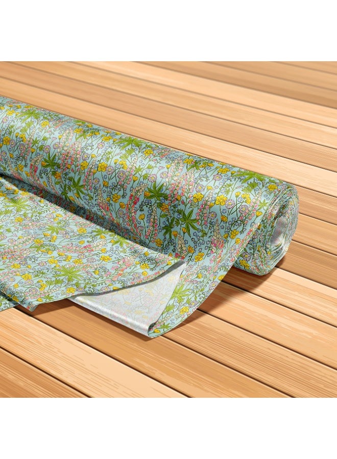 Vellato Al Lail Aramny Silk Fabric By The Yard Blue White Shells Palm Trees Jalabiya Makhweer Dressmaking 58 Inches Width - Image 5