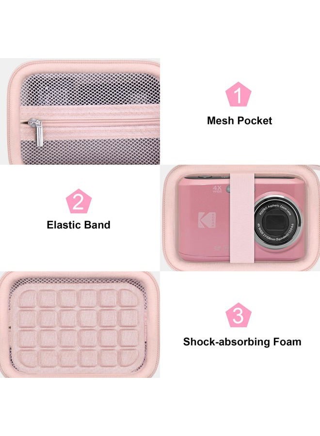 Canboc Carrying Case for Kodak PIXPRO FZ55/ FZ45 16MP Digital Camera, Small-Pink, 4,5 x 3,08 x 2,25 inch, For Kodak Pixpro Fz55/ Fz45 Case - Image 5
