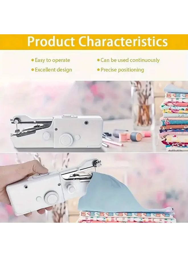 White Handheld Electric Sewing Machine Heavy Duty Compact Design Smooth Stitching - Image 4