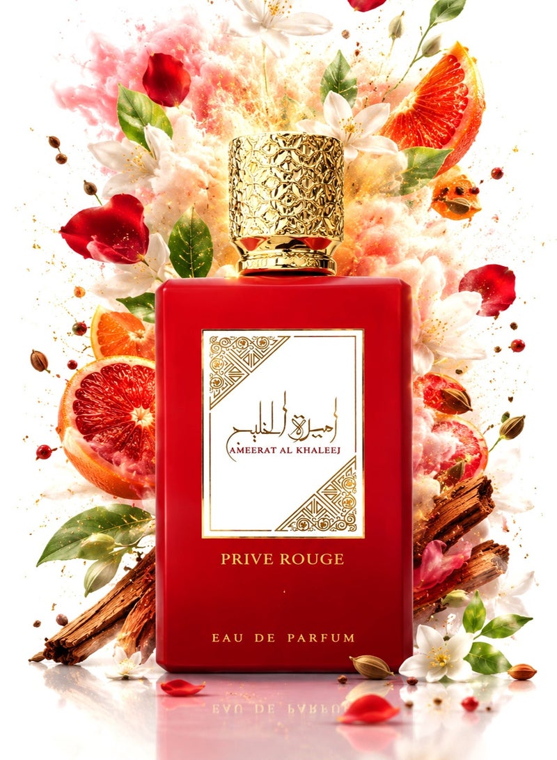 OUDI Ameerat Al Khaleej Prive Rouge Eau De Parfum for Women 100 ml | Musky Perfume for Women with Musky, Woody & White Floral Fragrance | Best Perfume for Women - Image 1