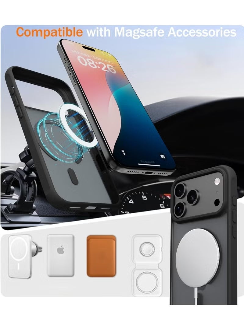 Gecomo iPhone 17 Pro Phone Case, Compatible with Magsafe, Non-slip and Scratch-Resistant, Durable Black Ultra-Thin Silicone Shockproof Case, Suitable for iPhone 17 Pro, Black - Image 4