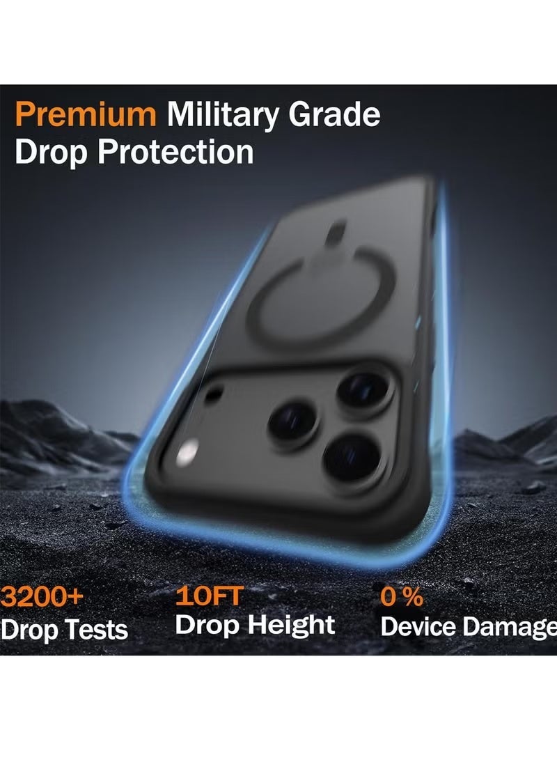 Gecomo iPhone 17 Pro Phone Case, Compatible with Magsafe, Non-slip and Scratch-Resistant, Durable Black Ultra-Thin Silicone Shockproof Case, Suitable for iPhone 17 Pro, Black - Image 5