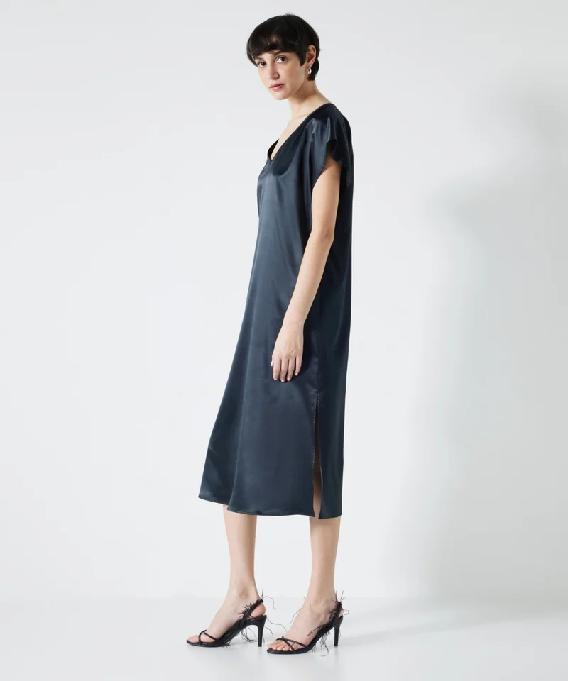 Miss İpekyol Satin V-Neck Dress
