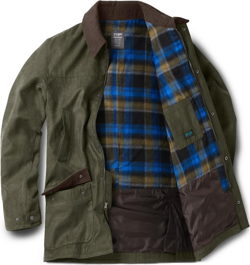 CQR Men's Flannel Shirt Jacket Long Sleeve, Winter Warm Outdoor Casual Plaid Jacket Coat with Pockets, Suede Huntsman Forest Oasis, XX-Large - Image 1