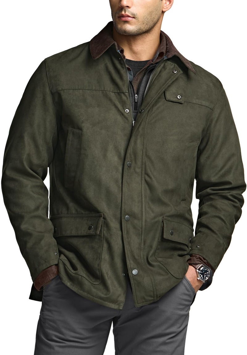 CQR Men's Flannel Shirt Jacket Long Sleeve, Winter Warm Outdoor Casual Plaid Jacket Coat with Pockets, Suede Huntsman Forest Oasis, XX-Large - Image 2