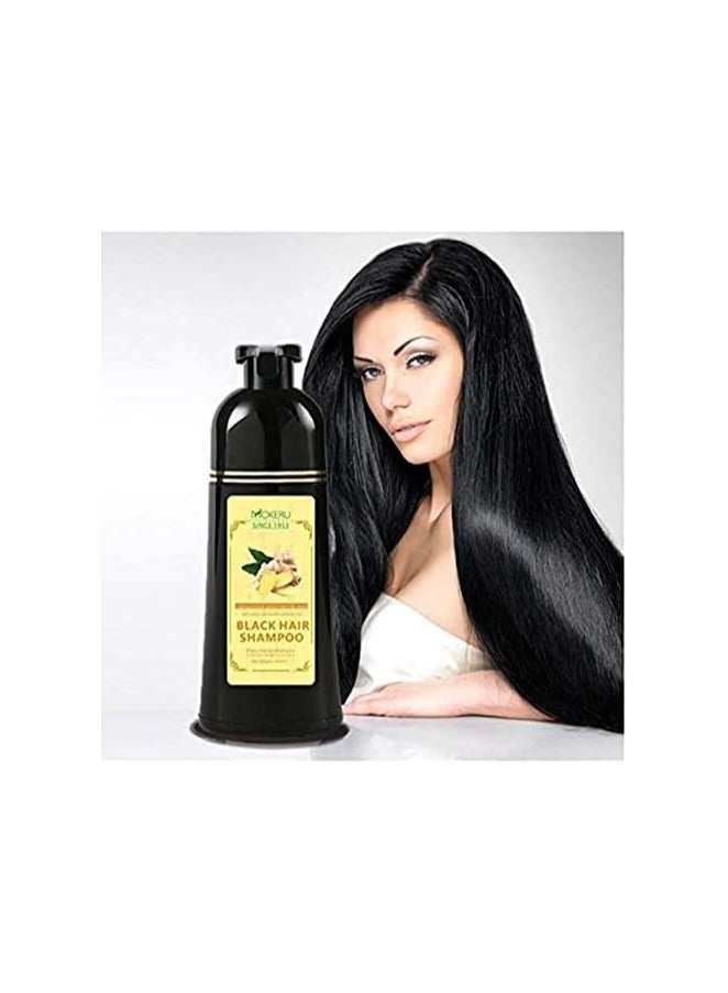 موكيرو شامبو الشعر الأسود العضوي المملوء بالزنجبيل، صبغة موكيرو 500 مل طبيعية نقية للحصول على نتائج نابضة بالحياة