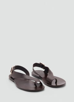 MANGO Casual Leather Cross Strap Sandals  - Image 2