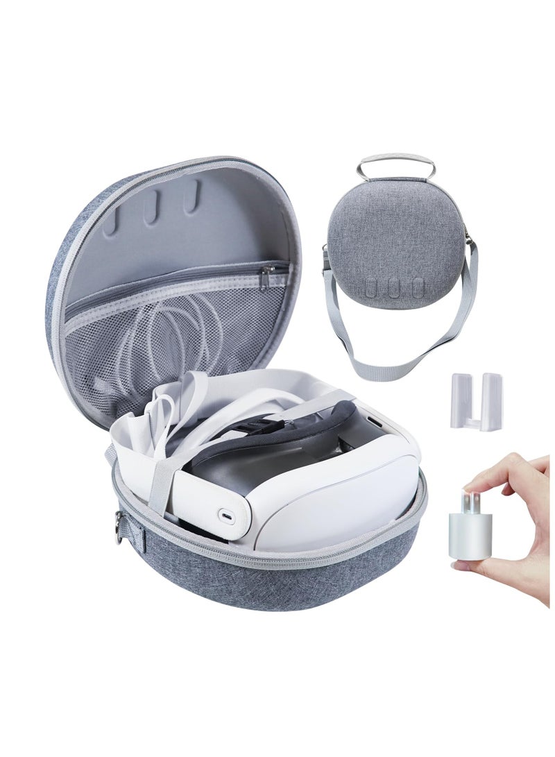 Excefore Hard Carrying Case Compatible with Meta Quest 3, Protect Gaming Headset and Controllers Accessories, for Travel and Home Storage, Not Fit for Official Elite Strap, Gray - Image 2