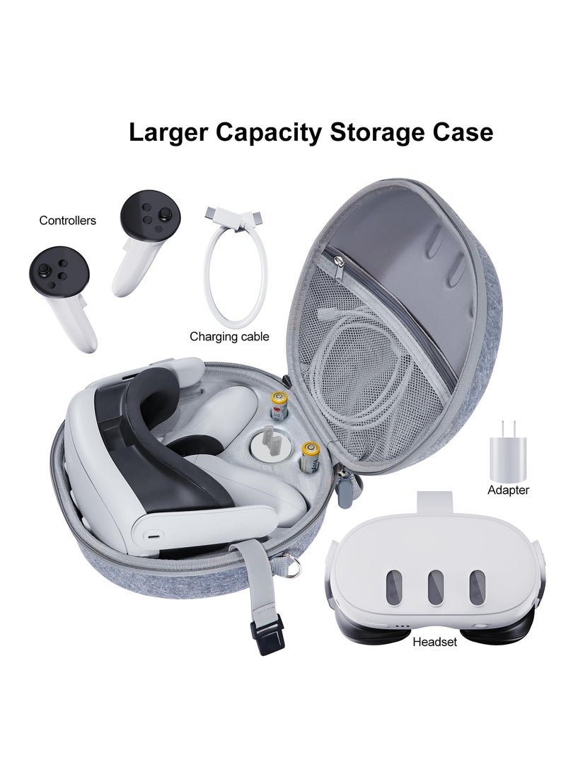 Excefore Hard Carrying Case Compatible with Meta Quest 3, Protect Gaming Headset and Controllers Accessories, for Travel and Home Storage, Not Fit for Official Elite Strap, Gray - Image 5