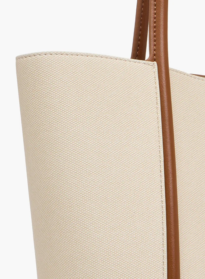 Celeste Textured Tote Bag with Double Handle and Pouch