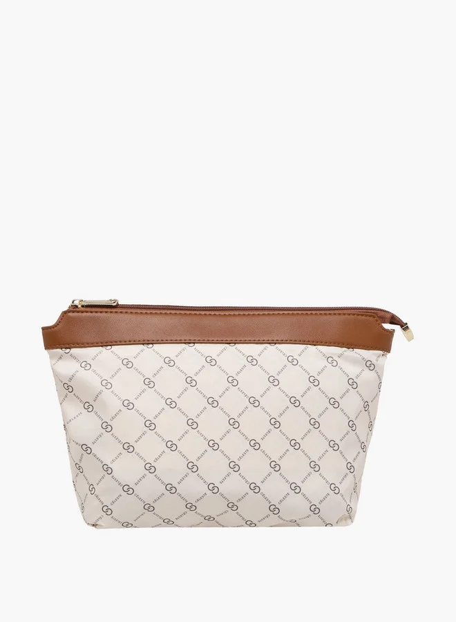 Celeste Textured Tote Bag with Double Handle and Pouch