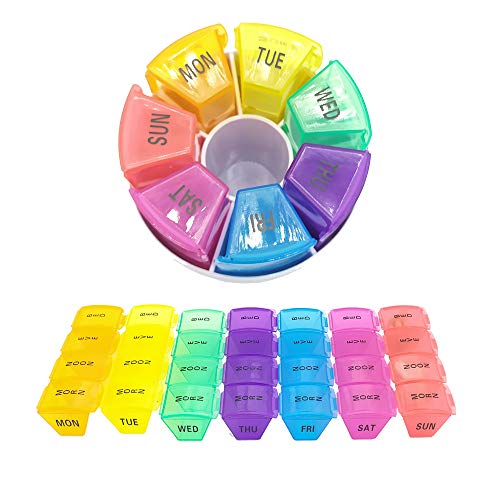 CoaGu 7-Day Pill Organizer with AM/PM Compartments, Daily 4-Times-a-Day Medication Storage for Each Day of The Week - Image 3