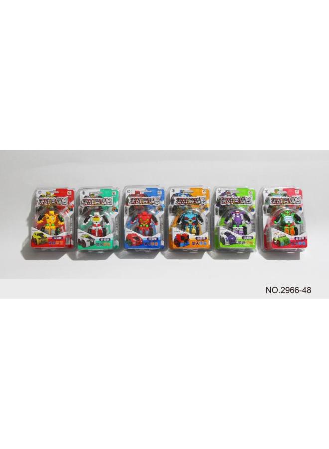 Alloy Robot Flap Pocket Pants Mini Deformation Boy Cartoon Car Model Kidsren's Toys Set Bulk Wholesale-Color:Regular Packaging 2966-48 High Frequency Packaging 144 Pieces 0.22 Stands  - Image 4