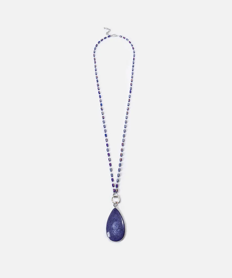 ابيكول Glass Bead Drop Necklace