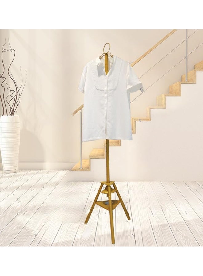 SHOPI Clothes Incense Burner Stand - 175cm long bakhoor burner stand hanger with cloth hooks and holes for steaming clothes (GOLD) - Image 1
