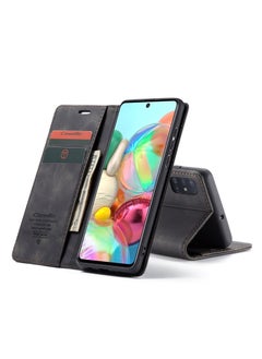 CaseMe CaseMe Samsung Galaxy A71 Case Wallet, for Samsung Galaxy A71 Wallet Case Book Folding Flip Folio Case with Magnetic Kickstand Card Slots Protective Cover - Black  - Image 3