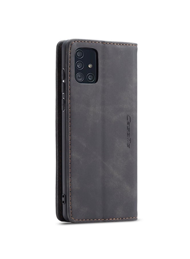 CaseMe CaseMe Samsung Galaxy A71 Case Wallet, for Samsung Galaxy A71 Wallet Case Book Folding Flip Folio Case with Magnetic Kickstand Card Slots Protective Cover - Black  - Image 2