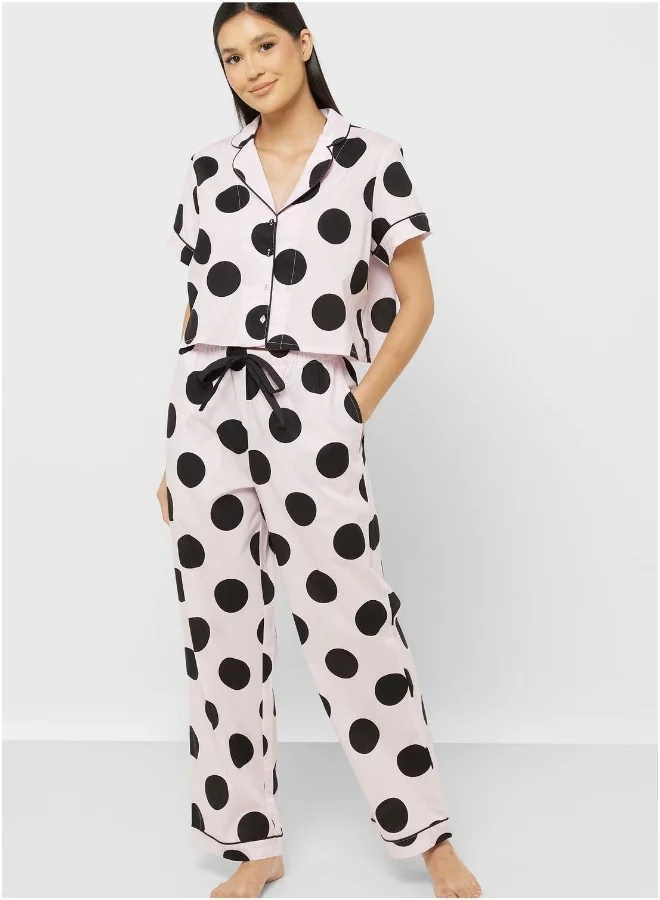 Isla & Evie Button Detail Pyjama Shirt