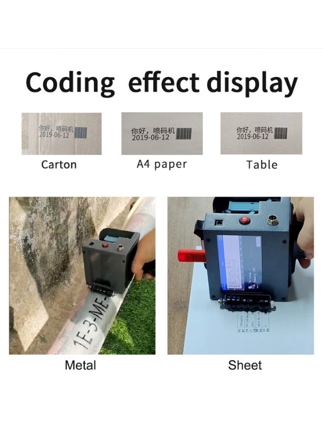 Handheld Inkjet Printer  with a Printing Height of 2 Inches/50.8 Millimeters, Equipped with a 4.3-Inch High-Definition Large Screen, Two 42ml Quick-Drying Ink Cartridges, and Expandable USB Flash Drive Function, Suitable for Printing on Various Materials - Image 3