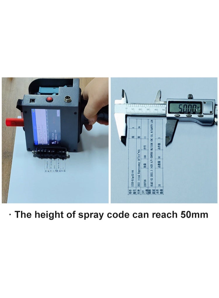 Handheld Inkjet Printer  with a Printing Height of 2 Inches/50.8 Millimeters, Equipped with a 4.3-Inch High-Definition Large Screen, Two 42ml Quick-Drying Ink Cartridges, and Expandable USB Flash Drive Function, Suitable for Printing on Various Materials - Image 5