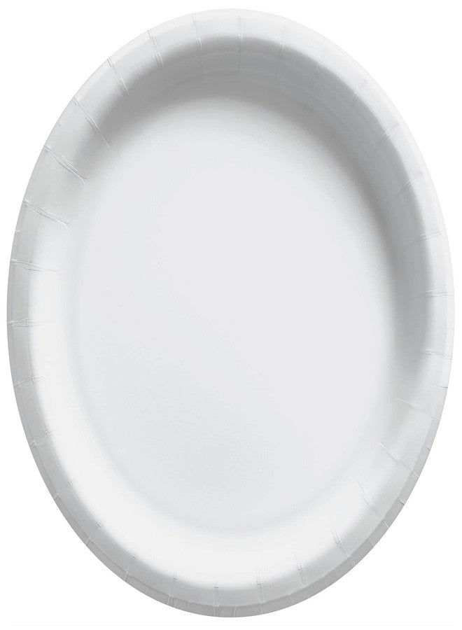 Amscan Frosty White Round Paper Plates - 10", 20 Ct - Image 1
