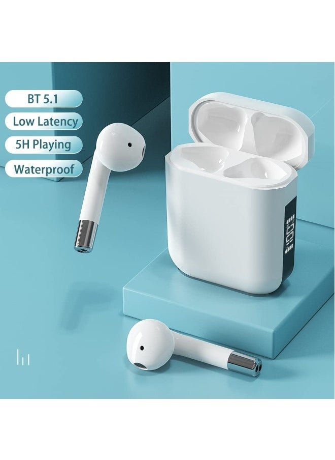 Generic - Wireless TWS Bluetooth Headphone Touch Control Bluetooth  Earphone with Digital Display HIFI-Level Sound Quality, Long Battery Life, Clear Calling Quality, Easy Pairing (White) - Image 1