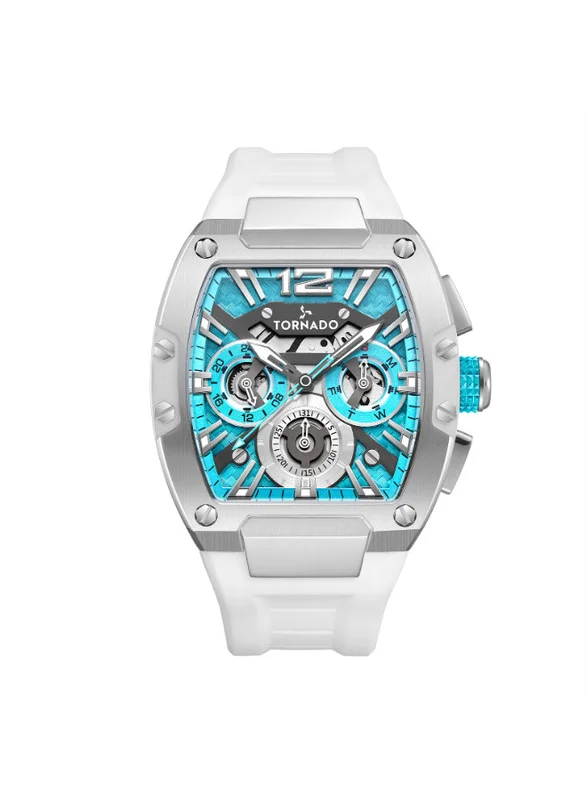 تورنيدو Tornado XENITH T23105-SSWL Men's Analog Display Watch & Silicone Strap White