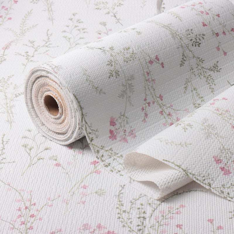 Amiitay Floral Drawer and Shelf Liner for Cabinets, Non-Adhesive and Strong Non-Slip Flower Shelf Cabinet Drawer Liners for Kitchen,Table,Bookshelves,Waterproof Cupboard Liners,12IN x 10FT - Image 1