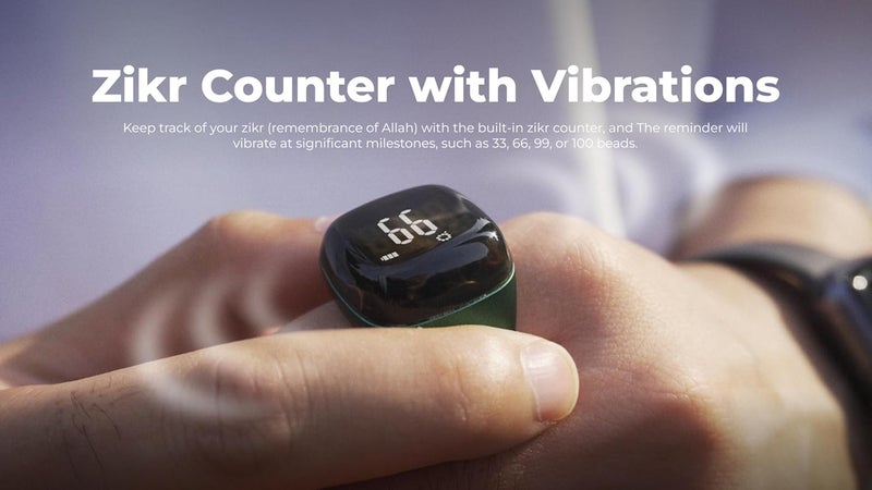 iQIBLA Noor Smart Tasbih Zikr Ring, Muslim Prayer, Prayer timing reminder, OLED display Tasbih Counter, Smart Ring, Wearable Technology, Waterproof - Image 5