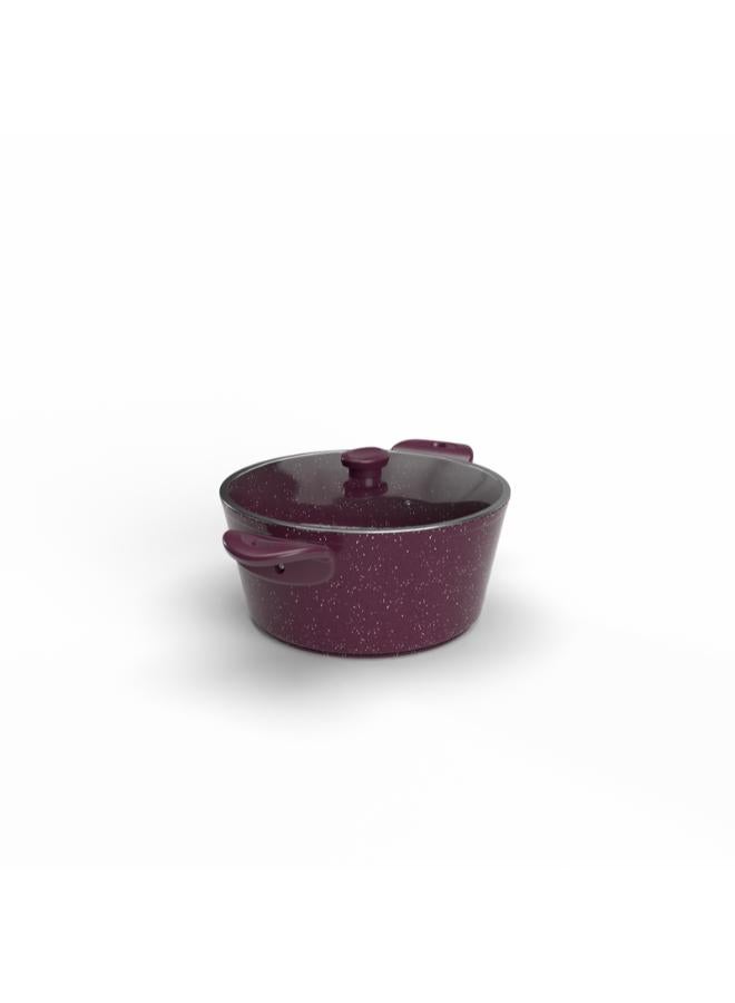 Top Chef Granit Pot glass lid 28 Cm burgundy (Suitable For Induction) - Image 2