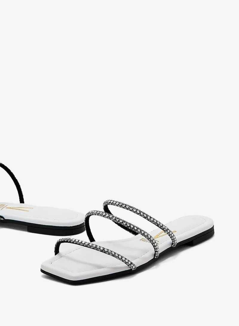 VIZZANO Black/White Block Heel Sandals for Women – Stylish Ladies Heels Sandals for Everyday Wear for Women | Best Price UAE