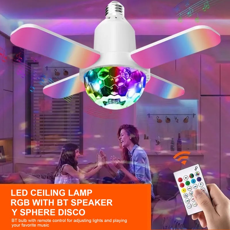 مصباح ورقم رباعي الأوراق RGB موسيقي بمشروعية Bluetooth المحدد 24 واط بألوان سبعة محدد - Image 4