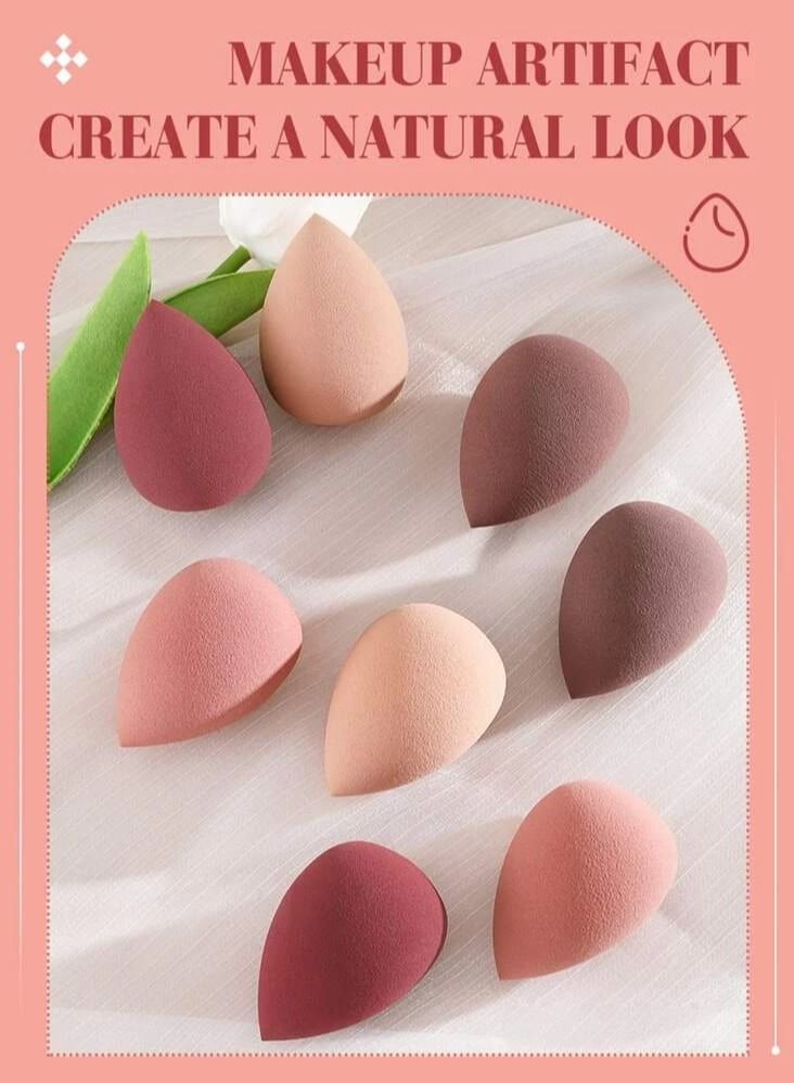 Beauty Blender Makeup Sponge Set of 8 Oval Shape Dry Dual use for Makeup Removal. - Image 5