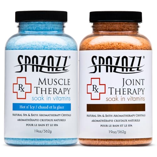 Spazazz Aromatherapy Spa and Bath Salts Crystals RX Therapy Collection 2 Pack Bundle One 19 Oz Jar Each Spazazz Muscle Therapy and Joint Therapy Dead Sea Bath Salt Crystals - Image 2
