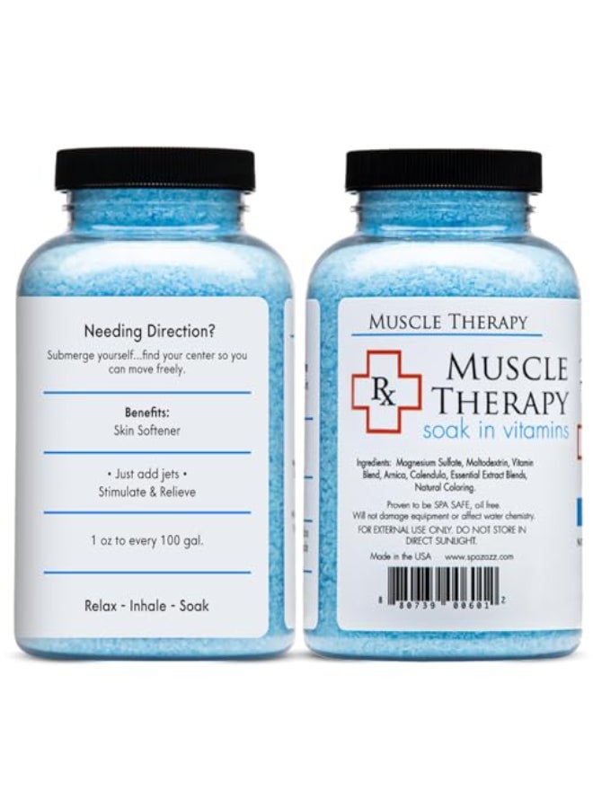 Spazazz Aromatherapy Spa and Bath Salts Crystals RX Therapy Collection 2 Pack Bundle One 19 Oz Jar Each Spazazz Muscle Therapy and Joint Therapy Dead Sea Bath Salt Crystals - Image 4