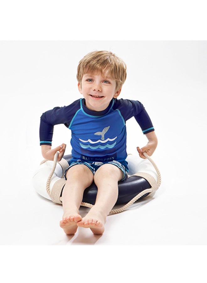 Children's Swimsuit Split Baby Long Sleeve Sun Protection Medium And Big Children Diving Suit Quick-drying Warm Hot Spring Boys' Swimsuit
