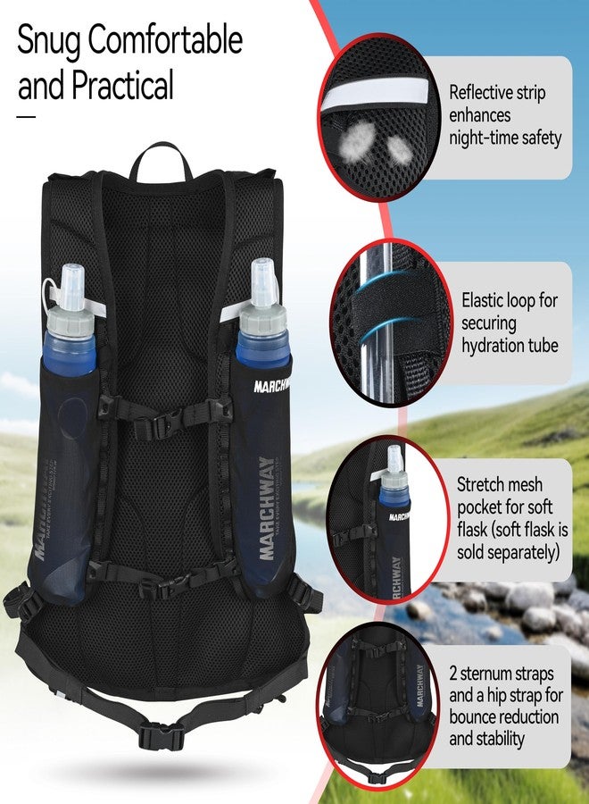 MARCHWAY Ultralight Hydration Backpack with 3L TPU Water Bladder, Sleek High-Capacity Day Pack for Cycling, Hiking, Running, Backpacking, Travel (Black) - Image 4