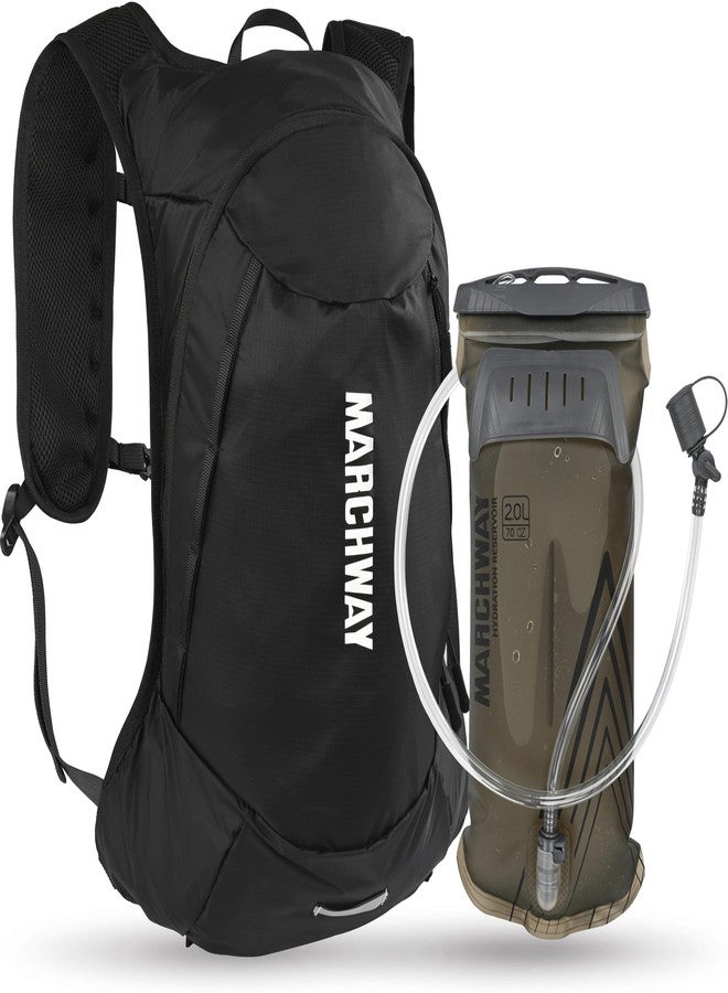MARCHWAY Ultralight Hydration Backpack with 3L TPU Water Bladder, Sleek High-Capacity Day Pack for Cycling, Hiking, Running, Backpacking, Travel (Black) - Image 1