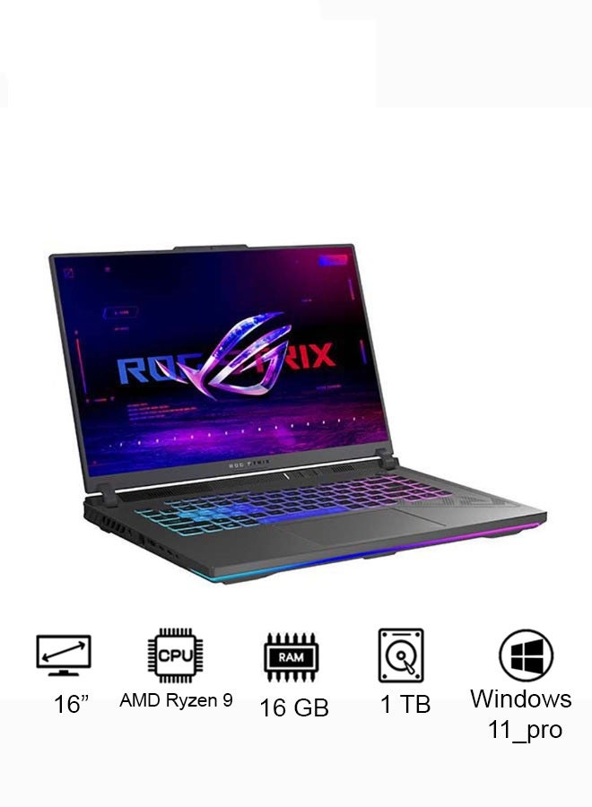 ROG Strix Laptop With 16-inch 2.5K WQXGA (2560x1600) Display 240Hz, AMD Ryzen 9 8940HX Processor/16GB RAM DDR5/1TB SSD/8GB NVIDIA GeForce RTX 5060 Graphics/Windows 11 Home/ English/Arabic Eclipse Gray