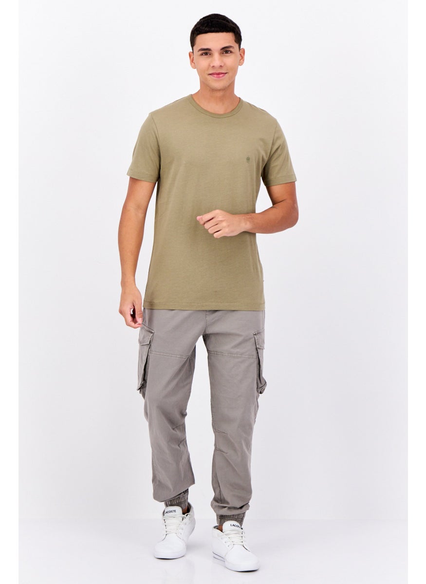 French Connection Men Crew Neck Short Sleeve Brand Logo T-Shirt, Olive  - Image 4