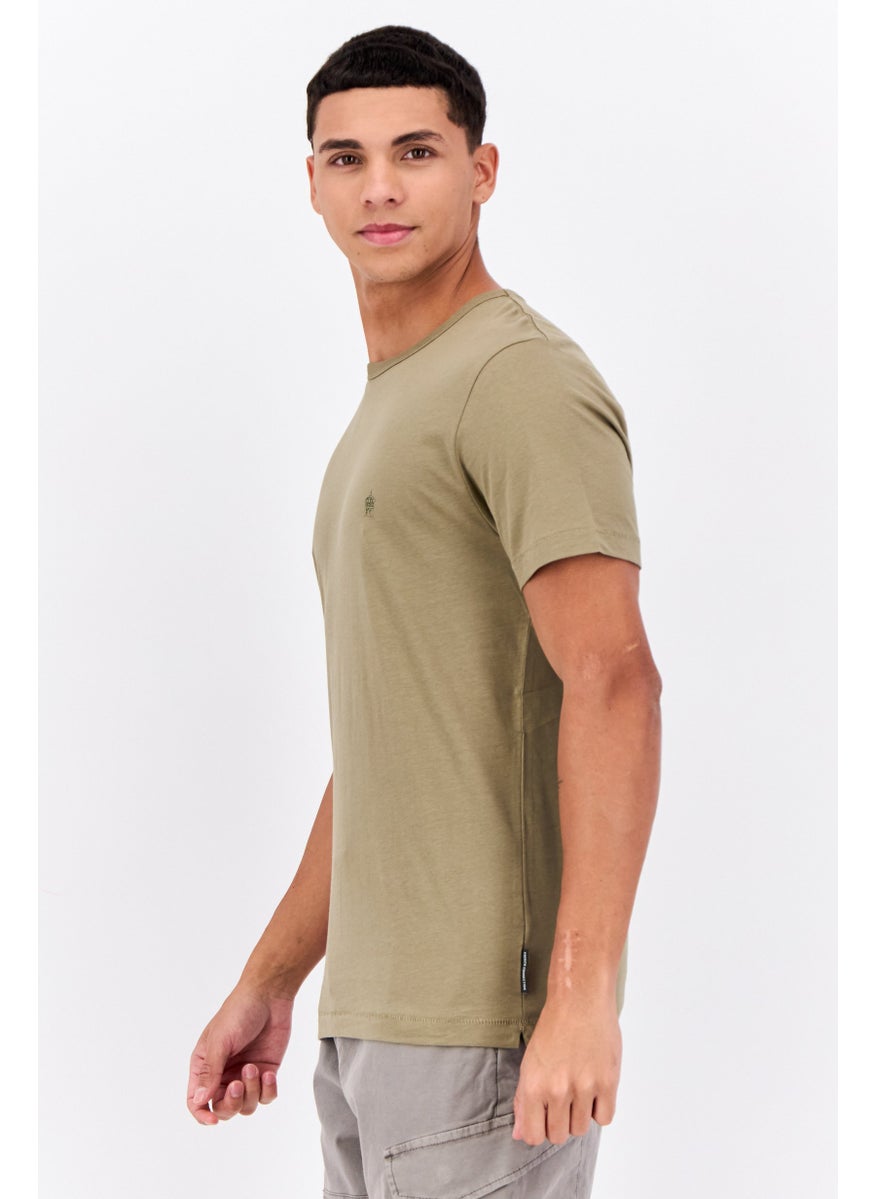 French Connection Men Crew Neck Short Sleeve Brand Logo T-Shirt, Olive  - Image 2