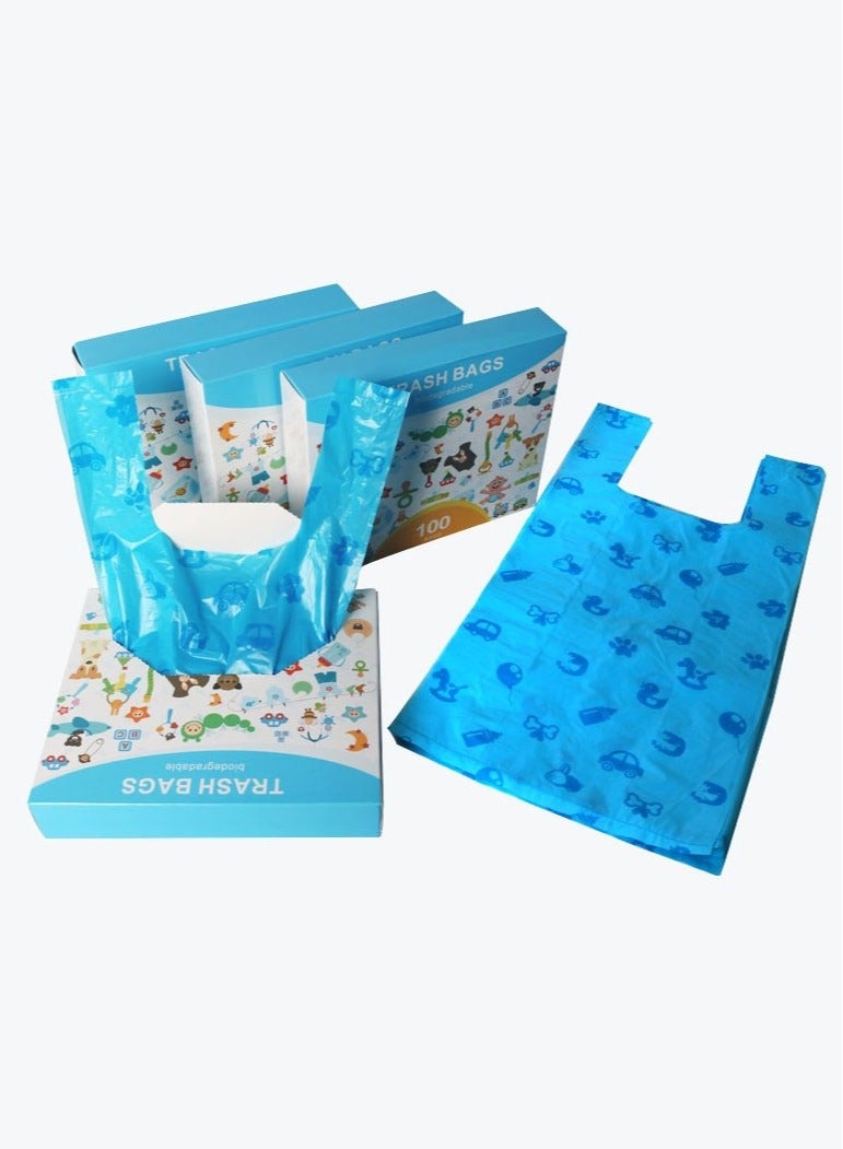 100-Piece Disposable Diaper Bags with Handle Easy-Tie, Safe and Odour Control Biodegradable Baby Nappy Sacks for Collecting Nappies and Garbage  - Image 3